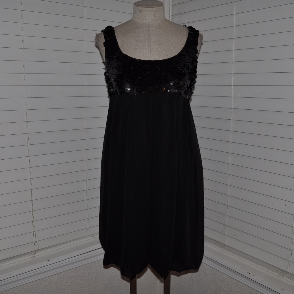 COLLECTION Sequin Little Black Cocktail Dress LBD - Picture 1 of 6